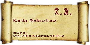Karda Modesztusz névjegykártya